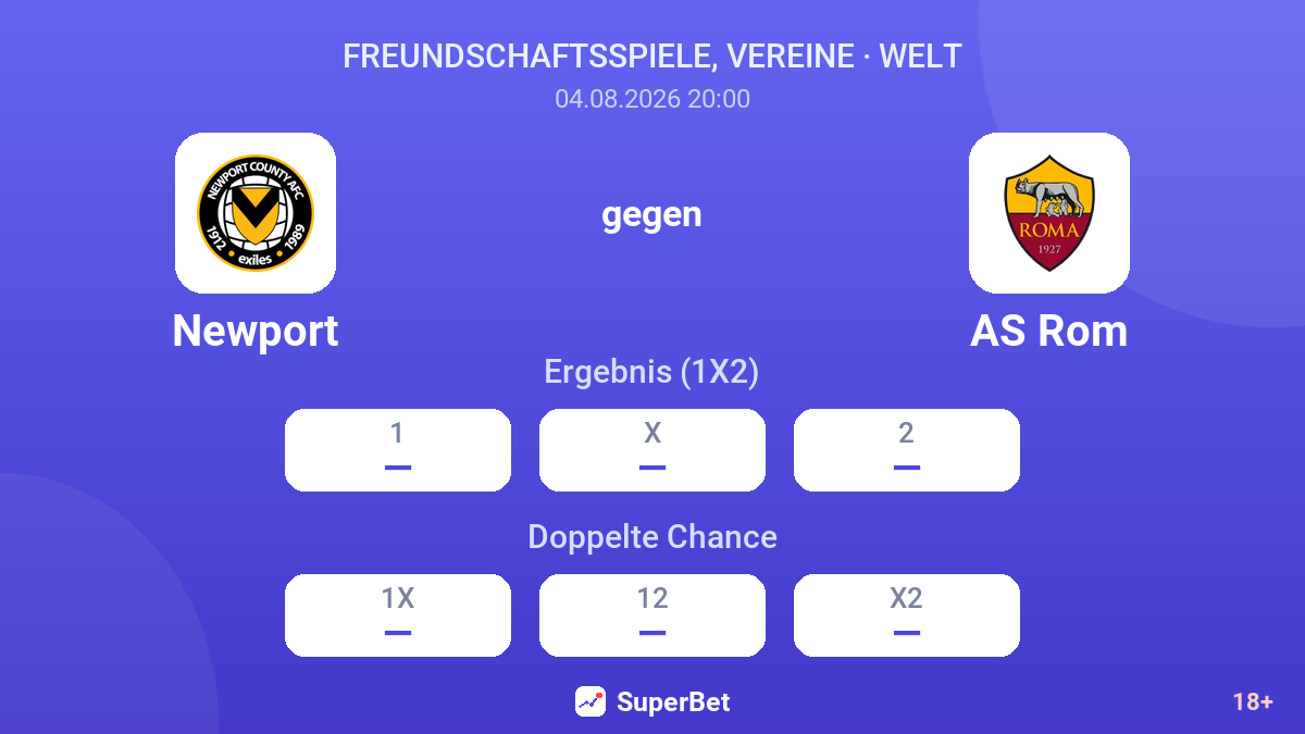Newport gegen AS Rom — Quoten