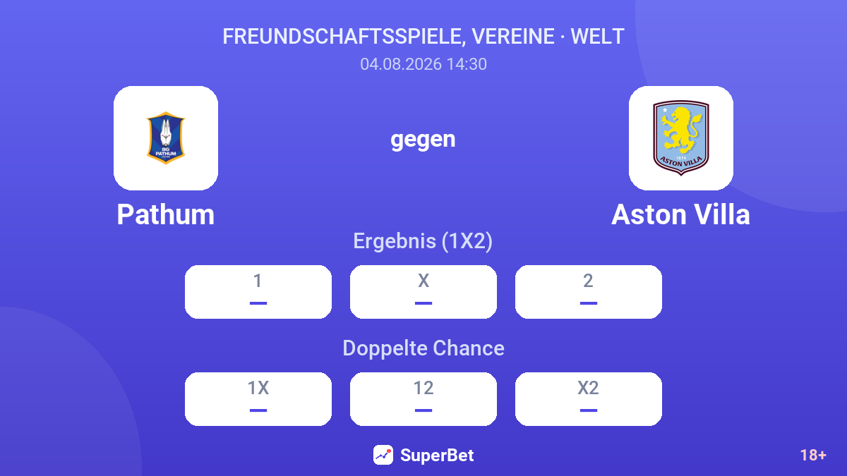 Pathum gegen Aston Villa — Quoten