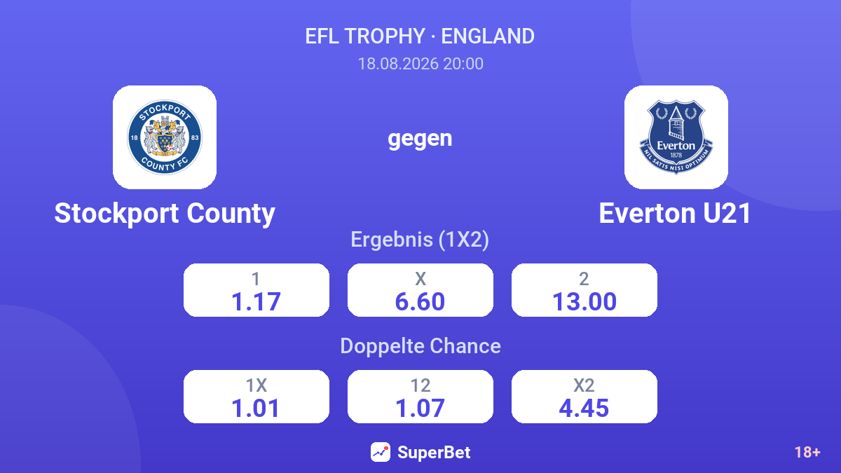 Stockport County – Everton U21 — Quoten