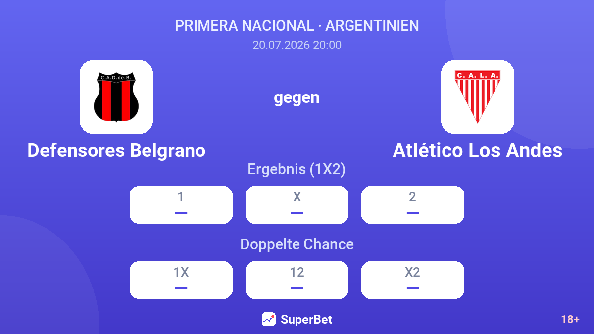 Defensores Belgrano gegen Atlético Los Andes — Quoten