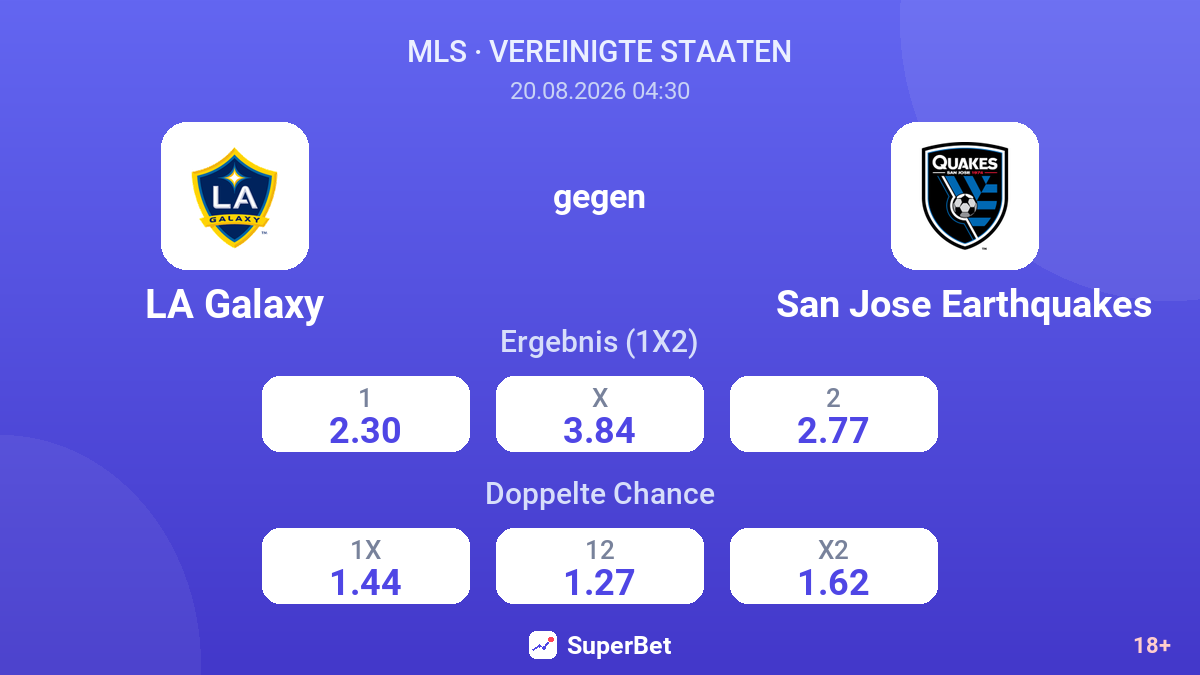 LA Galaxy – San Jose Earthquakes — Quoten