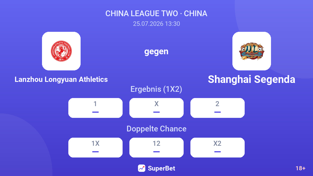 Lanzhou Longyuan Athletics gegen Shanghai Segenda — Quoten