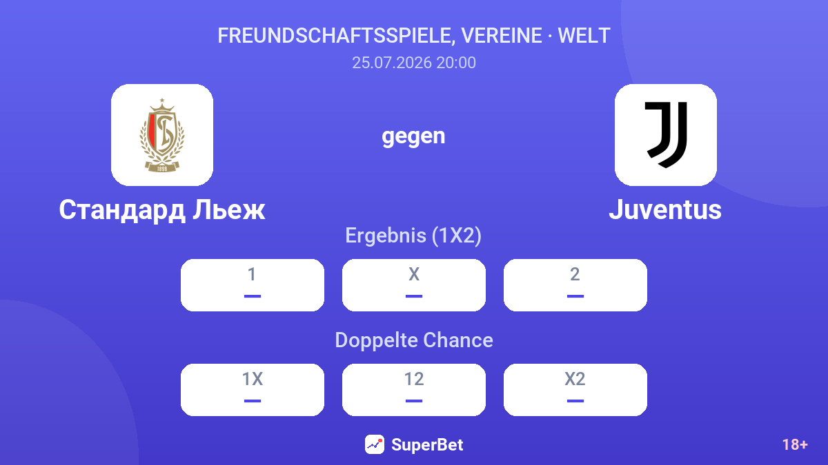 Standard Lüttich gegen Juventus — Quoten
