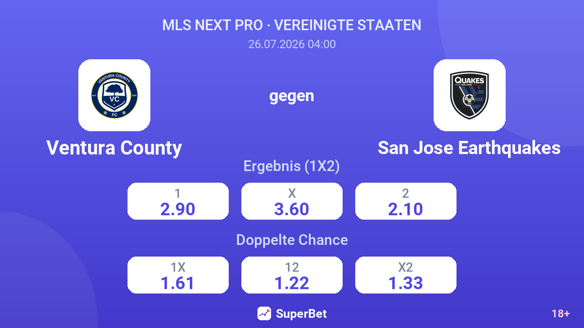 Ventura County gegen San Jose Earthquakes — Quoten