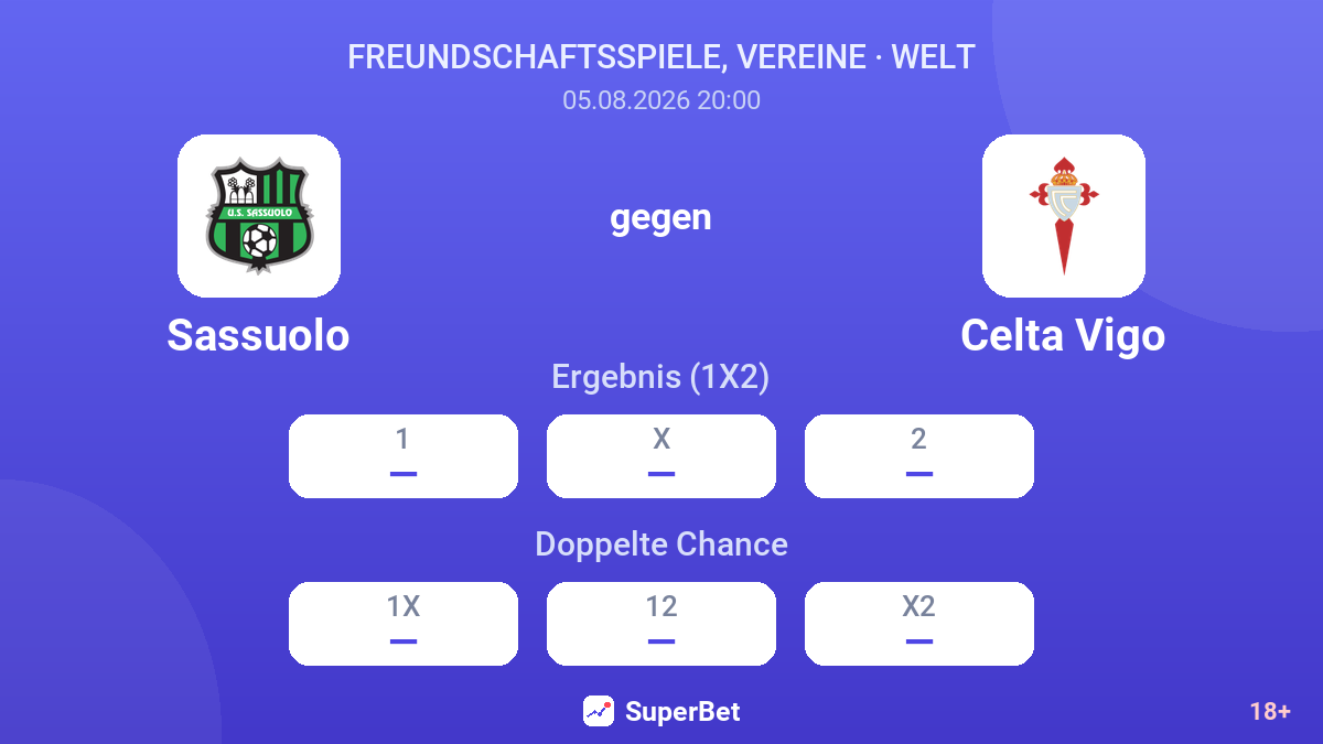 Sassuolo gegen Celta Vigo — Quoten