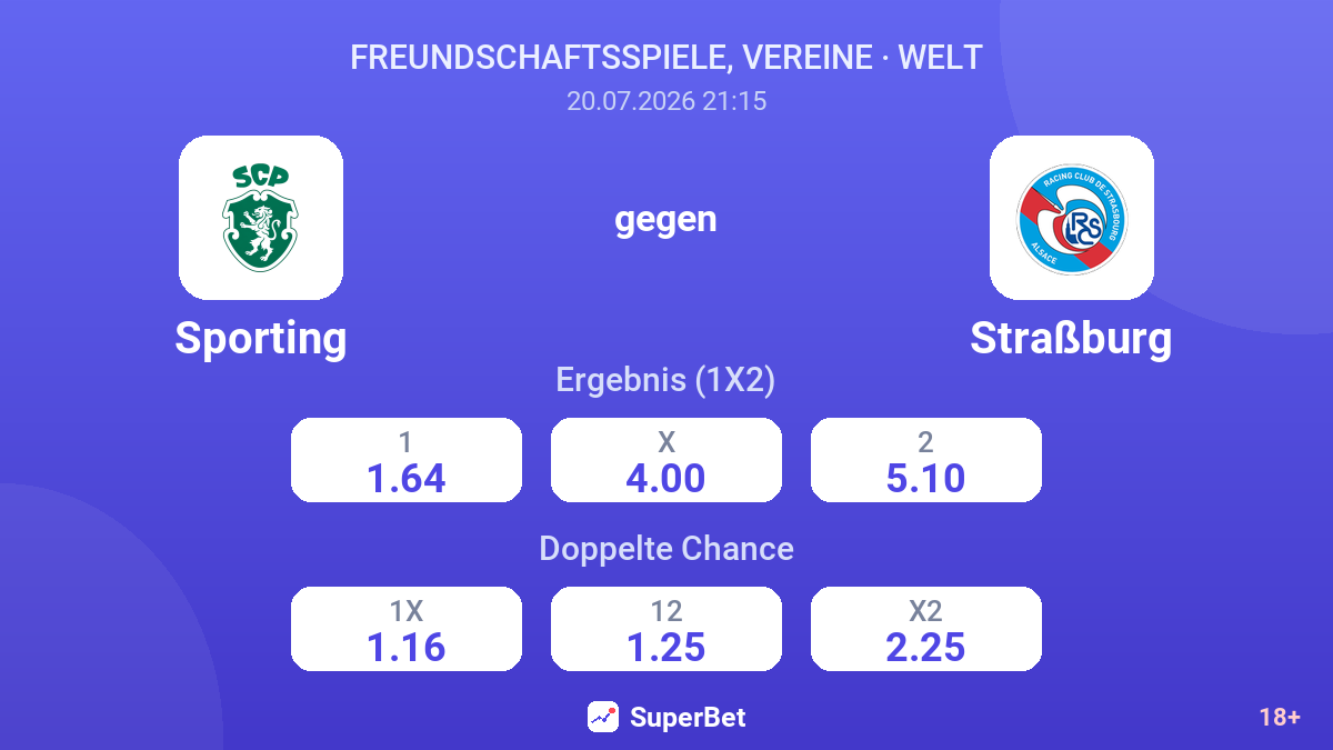 Sporting gegen Straßburg — Quoten