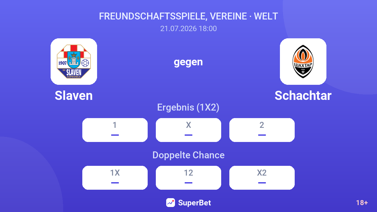 Slaven gegen Schachtar — Quoten
