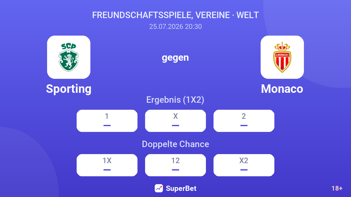 Sporting gegen Monaco — Quoten